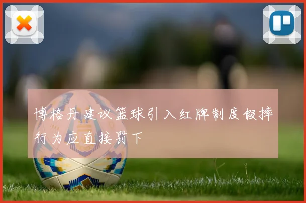 博格丹建议篮球引入红牌制度假摔行为应直接罚下
